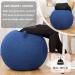 Fabric Covered Exercise Ball Chair for Home Office, Pregnancy, Yoga - Blue - Buy Online on GoSupps.com