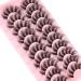 MilyBest 18mm Fluffy Cat Eye False Eyelashes - 10 Pairs | D Curl Volume Faux Mink Lashes for Natural Wispy Look - Pack A - Buy Online on GoSupps.com