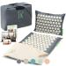 Backlaxx acupressure mat with pillow cloth and bag acupuncture mat with spines for massage and relaxation of the neck and shoulder massage mat (gray) to acupressure