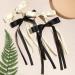 4pcs Tassel Ribbon Bow Hair Clips for Women - Black&Beige Hair Accessories - Buy Online on GoSupps.com