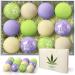 Organic Bath Bombs Gift Set Large Hemp Bubble Spa Fizzies with Shea Butter  Hemp and Essential Oils  Perfect for Recovery & Relaxation (Herbal  12)