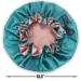 Sengterm Satin Sleep Cap for Women - Adjustable Double Layer Silk Hair Care Bonnet for Long Hair - Green-Pink L-XL - Buy Online on GoSupps.com