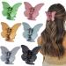 6 PCS Butterfly Hair Clips for Women Hair Claw Clip for Thick Hair Curly Hair Matte Hair Clips Nonslip Strong Hold Hair Jaw Clips for Thin and Medium Hair Gifts for Women Black  Pink  Green  Blue  Grey  Khaki