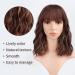 FAELBATY Short Brown Highlight Gold Wig with Bangs | Shoulder Length Curly Wavy Bob Synthetic Wig for Women's Cosplay Costume (12 Inches, T33/27) - Buy Online on GoSupps.com