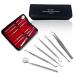 Cynamed Dental Tools Stainless Steel Dental Pick Dental Floss Dental Hygiene Tool Set Tooth Scraper Plaque Tartar Remover Dental Tweezers Gum Floss for Personal Oral Care & Pet Use Pack of 6