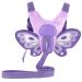 BTSKY Fluff Butterfly Baby Toddler Walking Harness with Safety Rein - Kids Anti-Lost Harness Leash Strap Belt Purple