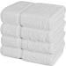 Chakir Turkish Linens 100% Cotton Premium Towels for Bathroom - 27'' x 54'' | 4-Piece Bath Towels Set in White - Buy Online on GoSupps.com