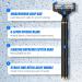 Buy Arqumi Men's Razor Blades - 6-Blade Manual Razor with Precision Trimmer & 2 Replaceable Magnetic Heads - International Shipping Available - Buy Online on GoSupps.com