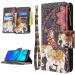 Miago 9 card slots leather cover for Huawei Y6 2019 colorful zip flip shell wallet case cell phone case PU leather pocket protective cover elephant flower huawei y6 2019 elephant flower