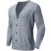 Men's Knit Single-Breasted Solid Color Cardigan - 3XL Grey Banana Cardigan - Buy Online on GoSupps.com
