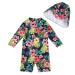 upandfast Baby Girls Swimsuit Baby Swimming Costume UV Baby Girls' Swimwear with Snap Bottom UPF 50+ Sun Protection 18-24 Months Navy Flower