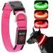 Koskill Luminous Elbes Dog Risanced Usb Led Dog Halison Waterproof Luminous Dog Collar Adjustable Super Helle For Medium Large Dogs Rosa M