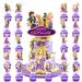 SKORDO 25pcs Tangled Birthday Decorations with 24pcs Rapunzel Cupcake Toppers 1pcs Cake Topper for Rapunzel Birthday Party Supplies