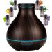 BZseed Essential Oil Diffuser Set, 550ml Aromatherapy Diffuser with Measuring Cup, Cool Mist Humidifier, 4 Timer and 7 Color Lights, Waterless Auto-Off, Wood Grain Diffuser High Output for Home Upgraded Black