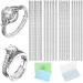 Ring Sizer Adjuster for Loose Rings 22 Pack 4 Sizes Silicone Ring Guards Invisible Ring Adjuster Spiral Ring Spacers Fitter with Polishing Cloth Transparent Ring Resizer Tightener for Women and Men