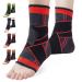 Ankle Brace Set of 2 Compression Support Adjustable Sleeve for Injury Recovery Joint Pain and More Arch Brace Support & Foot Stabilizer Ankle Wrap Protect Against Ankle Sprains or Swelling M Red