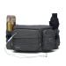 TUDEQU Fanny Pack Dog Walking Bag Bumbag Waist Bag with Two Invisible Bottle Holder for Hiking Running Cycling Men Women 761 Yb Dark Grey