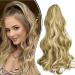 Dcbaboo ponytail extension ponytail hair part braid extension with clamp wavy long hair extension braid clip synthetic curly ponytail hair exension 45cm sandy blonde & bleaching blonde sandy blonde & blonde 45 cm 150g