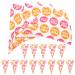 HOMSFOU 50pcs Popcorn Bag Candy Bags Disposable Food Storage Bags Pastry Bags Cookies Bags Disposable Popcorn Boxes Party Gift Mini Gift Bags Treat Cone Bags Child Cardboard Paper Snack 20X15.5CM As Shown