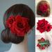 Flower Hair Combs  Rose Flower Bohemia Hairpin Bride Hanfu Costume Hair Decor for Party Wedding Red
