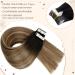 Hetto Real Hair Tape Extensions | Blonde Balayage Remy Hair 55cm - 50g #1B/6/27 - Buy Online on GoSupps.com
