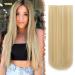 Feshfen clip in extensions 4PCs hair extensions with clips synthetic smooth hair exension hair extensions dark gold mixture blond clip in hair part for women 50 cm smooth 4PCs - dark golden mix