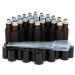 Vivaplex 24 Frosted Amber 10 ml Glass Roll-on Bottles with Stainless Steel Roller Balls. 3-3 ml Droppers included