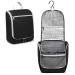 Della Gao Toiletry Bag Travel Bag for Women Men with Hanging Hook, Water-resistant Makeup Bag Cosmetic Bag Travel Organizer for Accessories, Shampoo, Full Sized Container, Toiletries, Black M Black-XS001-S