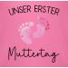 Shirtracer Baby Bib - Our First Mother's Day Watercolor Feet in Pink & Black - Perfect for New Moms - Buy Online on GoSupps.com