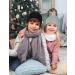 2-Piece Children's Slouch Beanie Hat Set | Soft Winter Hats for Girls | Warm Double-Layer Baby Knitting Hats - Gray & Black - Buy Online on GoSupps.com