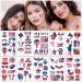 TOROKOM 80+ Patterns Fourth of July Temporary Tattoos  Patriotic Temporary Tattoos for Adults Kids  American Flag Red White Blue Design Stickers for Independence Day Party Decorations 4th of July