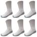 Catawba Sox Foot Comfort 6 Pairs Diabetic Care Crew Unisex Socks (White Large) Large White