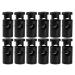 Plastic Cord Locks Single Hole Spring Loaded Toggle Stoppers Lock Cord on Drawstring Laundry Bags Luggage Tents and Clothing. (12-Pack Black)
