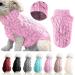 PetyOung dog sweater vest warm coat pet. Soft knitted wool winter sweater knitted crochet coat clothing for small medium dog (l pink) l pink pink