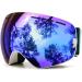 Juli Ski Goggles,Winter Snow Sports Snowboard Goggles with Anti-Fog Lens BNC White/Blue