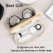 MUF 2-in-1 Contact Lens & Glasses Case - Portable Double-Sided Leakage-Proof Travel Set with Tweezers & Lens Bottle (Yellow) - International Shipping Available - Buy Online on GoSupps.com