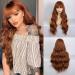 HANYUDIE Auburn Wig with Bangs Ginger Wigs for Women Long Wavy Wig Colorful Wigs for Cosplay Heat Resistant Synthetic Auburn Wigs for Women Girls (Auburn)