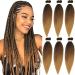 Xusuperb Short Pre Stretched Braiding Hair Ombre 20 inch Easy Braids Extensions Black Brown Blond Kanecalon Kunsthaar 6 Packs Soft Yaki-Textur braids Hair extensions (T1B/30/27#) 50.8 cm (6 Series) T1b/30/27#