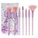 Makeup Brush Set  Glitter Acrylic Handle Make Up Brushes for Powder  Blush and Eyeshadow  makeup brushes set for Women&Girl (Heart)