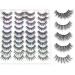 IFLOVEDEKD 20 Pairs False Eyelashes Natural 5 Styles Eyelashes Natural Look 100% Handmade 3D Fake Eyelashes Natural Strip Lashes Soft Fluffy Eye Lashes Wispy Lashes Pack Reusable Short Lashes Mink Natural | 5 Styles