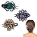 Rhinestone Hair Claw Clips HOMEKNOBS Crystal Flower Barrettes for Mother's Day Girls Bling Wedding Clips Non-slip Hairstyle Hairpin for Thick Long Hair 3Pcs