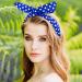 Prasacco 2 Pieces Polka Dot Headbands for Girls Women Retro Bandana Headbands Cute Polka Dots Bow Headwrap Hair Accessories for Women and Girls(Blue+White) - Buy Online on GoSupps.com
