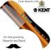 Kent A 81T Pocket Comb & Beard Comb for Mustache and Beard - Fine Tooth Comb for Grooming - Travel Kit for Beard Care - Buy Online on GoSupps.com