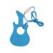 Teething ring/pacifier in guitar look music for chewing BPA-free cord with pull-release fastener 7 colors (blue)