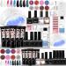 Morovan Poly Gel Nail Kit with UV Light Starter Kit - Professional Poly Gel Kit with 5 Poly Gel Nail Colors and 3 Gel Polish Slip Solution Poly Nail Gel Kit for Beginners with Everything Gradient Gel Poly Nail Kit Nail Builder Nails Gel DIY at Home Cat ey