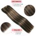 Buy Clip-in Hair Extensions - Real Remy Human Hair Seamless Double Weft Balayage Natural Black & Chestnut Brown 16 Inch 80g - Perfect for Women - Buy Online on GoSupps.com