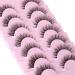 JIMIRE 3D Fluffy False Eyelashes 7 Pairs - Demi-wispies Natural Look Cat Eye Faux Mink Lashes 15MM D Curl Wispy Fluttery Eyelashes with Clear Band - Buy Online on GoSupps.com
