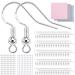 100 PCS/50 Pairs Earring Hooks, 925 Silver-Plated Hypoallergenic Earring Hooks for Jewelry Making, 300 PCS Upgraded Earring Making kit, Earring Making Supplies with Earring Backs and Jump Rings