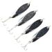 LAST CAST TACKLE 1/8-2oz / 3.5g-60g Silver Chrome Casting Spoon Fishing Lure Jig - 4 Pack 7.0g - 1/4oz