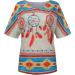 Women's Yellow Tribal Print V-Neck T-Shirt, XL - Dream Catcher Feather Design | Summer Casual Top - Buy Online on GoSupps.com